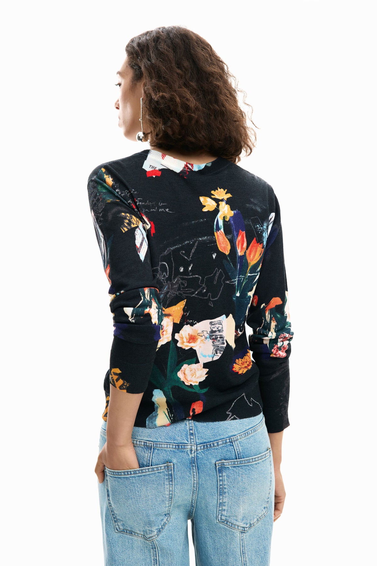 Desigual Fine knit jersey with a regular fit featuring a collage-style print