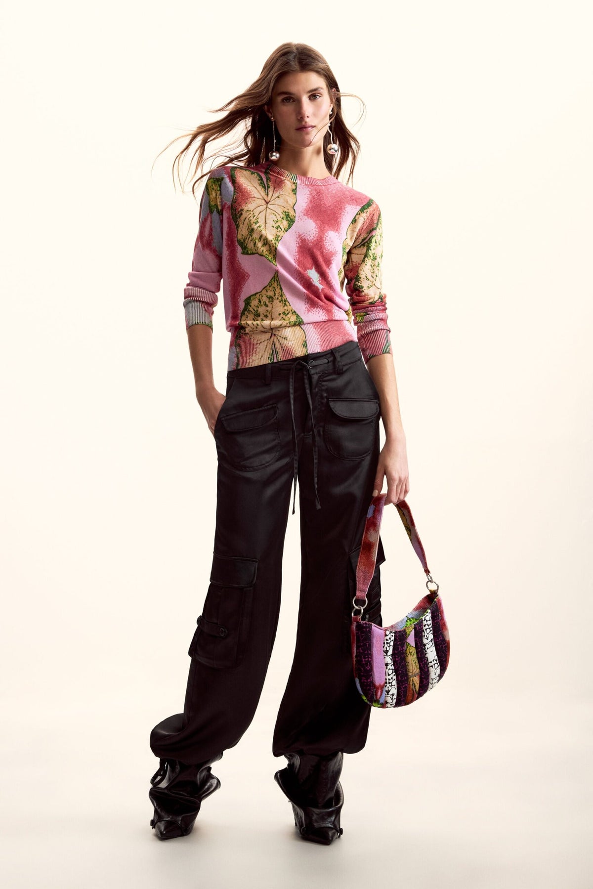 Desigual Long-sleeved sweater with abstract print
