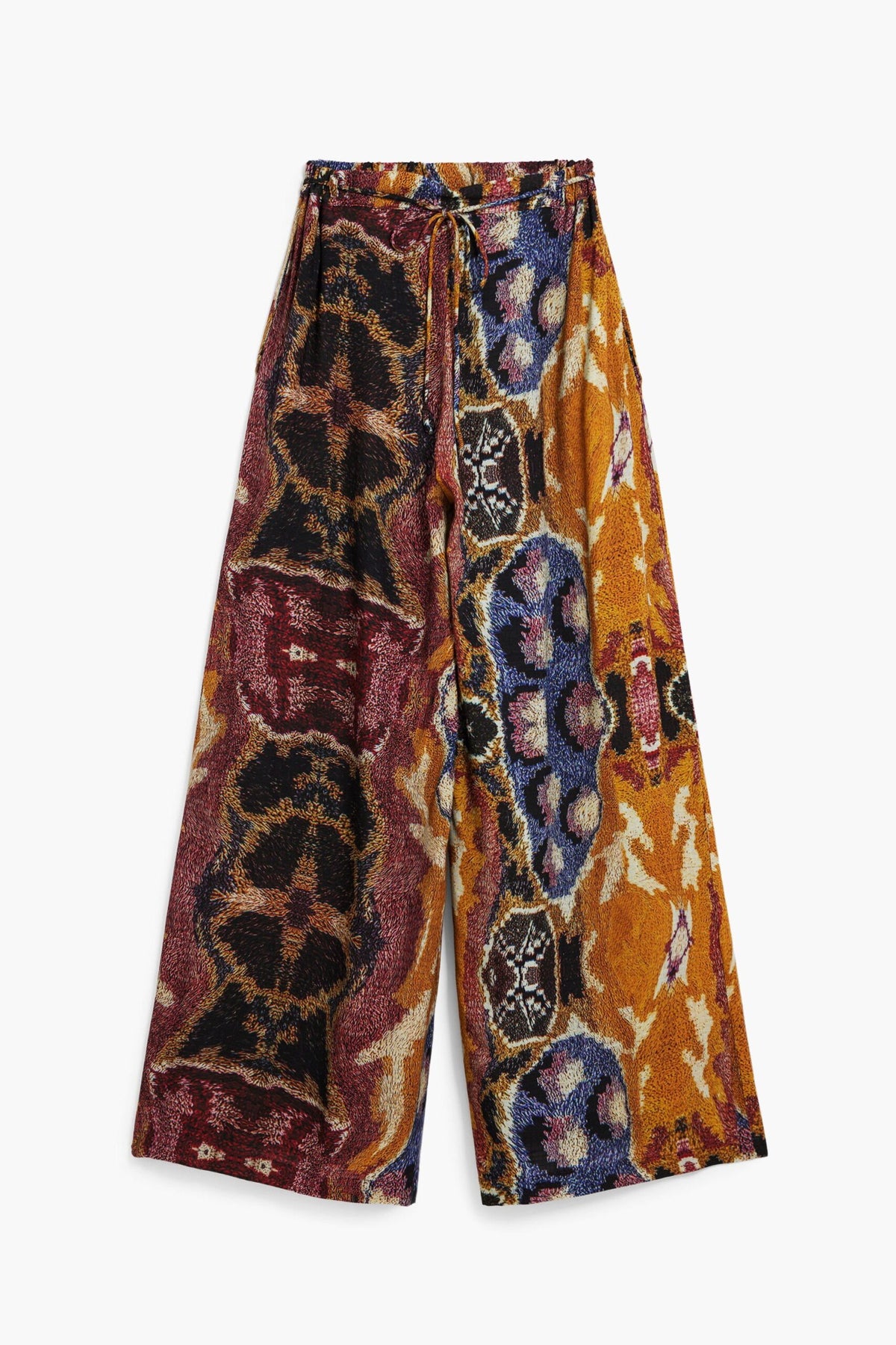 Desigual Palazzo-cut pants made of fluid fabric with an ethnic-style print