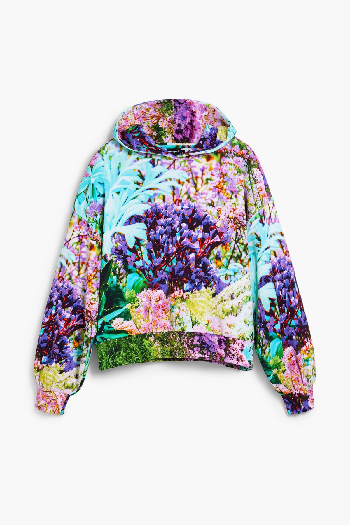 Desigual Long-sleeved oversized hoodie with elastic at cuffs and hem