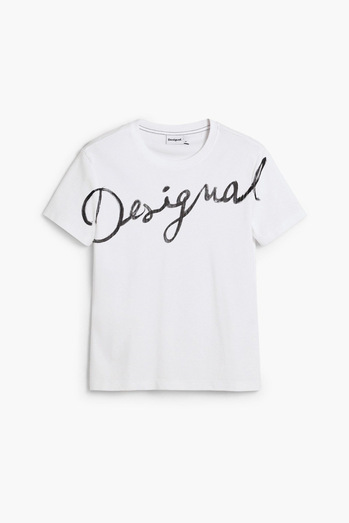 Desigual knit T-shirt with round neck and short sleeves Fabric with a blend of cotton
