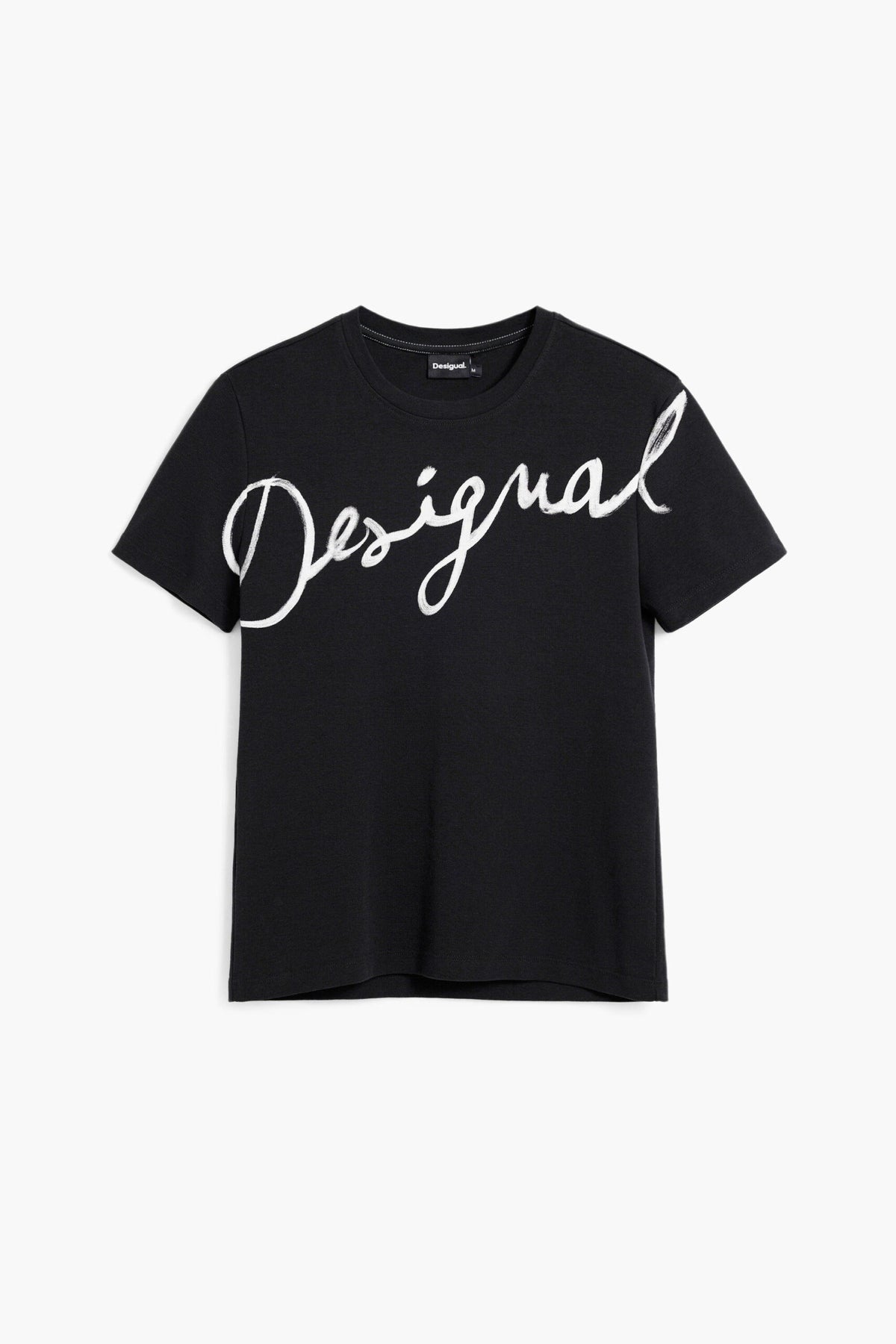 Desigual knit T-shirt with round neck and short sleeves Fabric with a blend of cotton