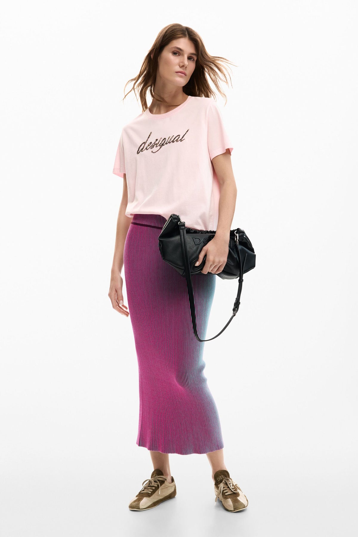 Desigual Regular-fit T-shirt with embroidered logo with appliqués on the front