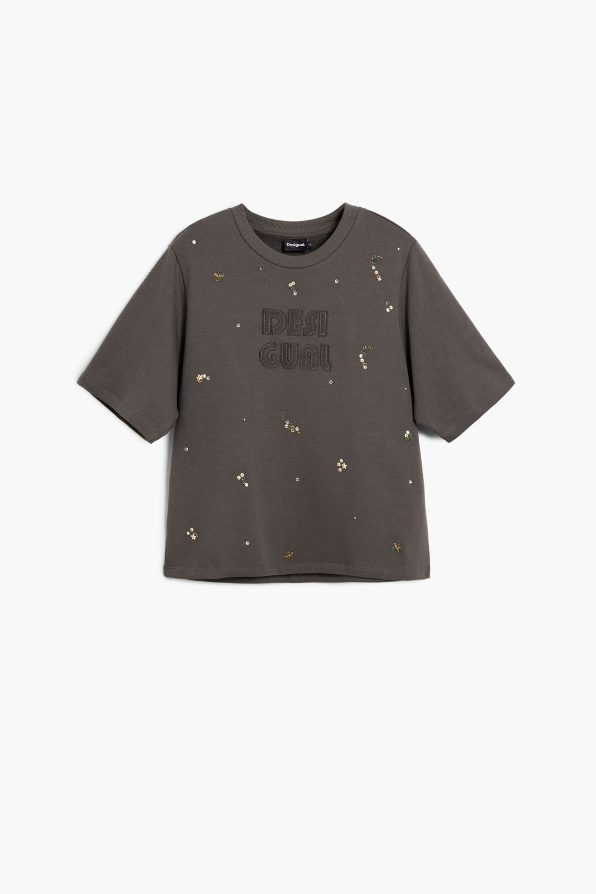 Desigual Regular-fit  Short-sleeved T-shirt with the word "Desigual" in relief in matching With cotton fabric