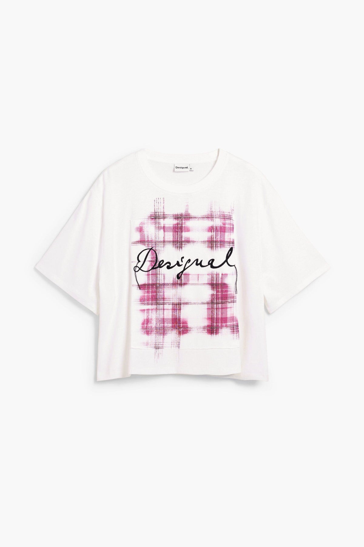 Desigual Short-sleeved T-shirt with a loose fit in a solid colour with Desigual text print