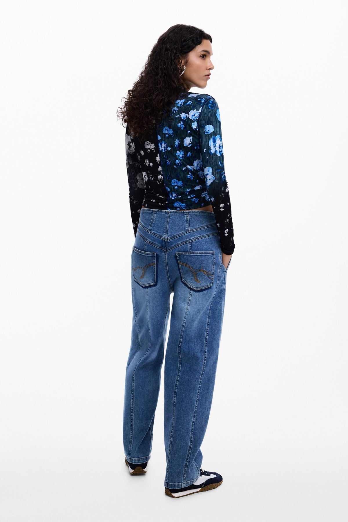 Desigual Long-sleeved T-shirt with turtleneck and decorative seam