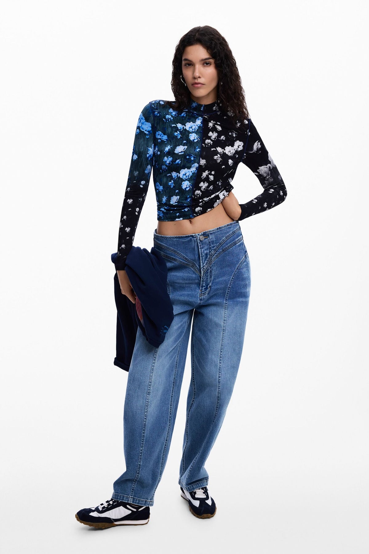Desigual Long-sleeved T-shirt with turtleneck and decorative seam