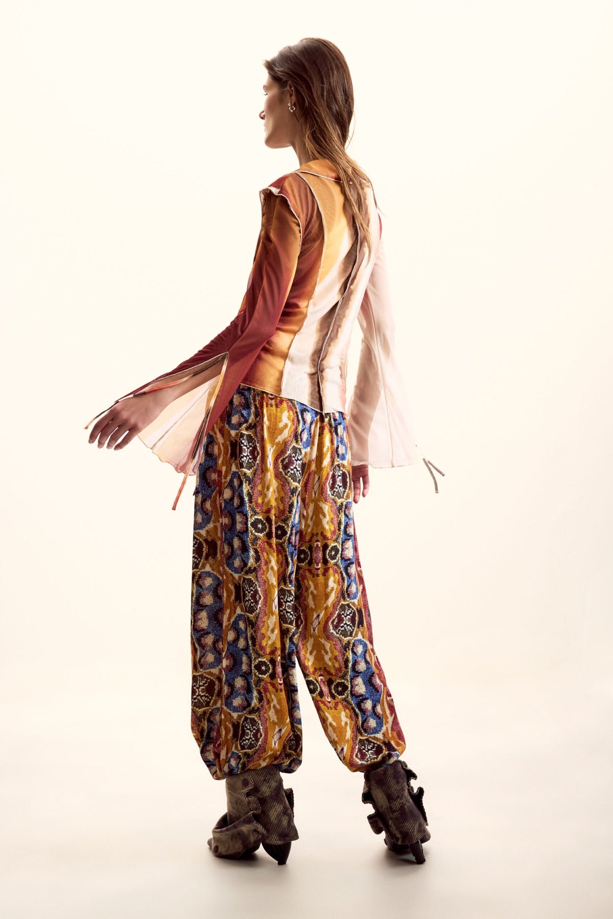 Desigual Fitted button-up Blouses made of semi-transparent fabric with ties at the cuffs