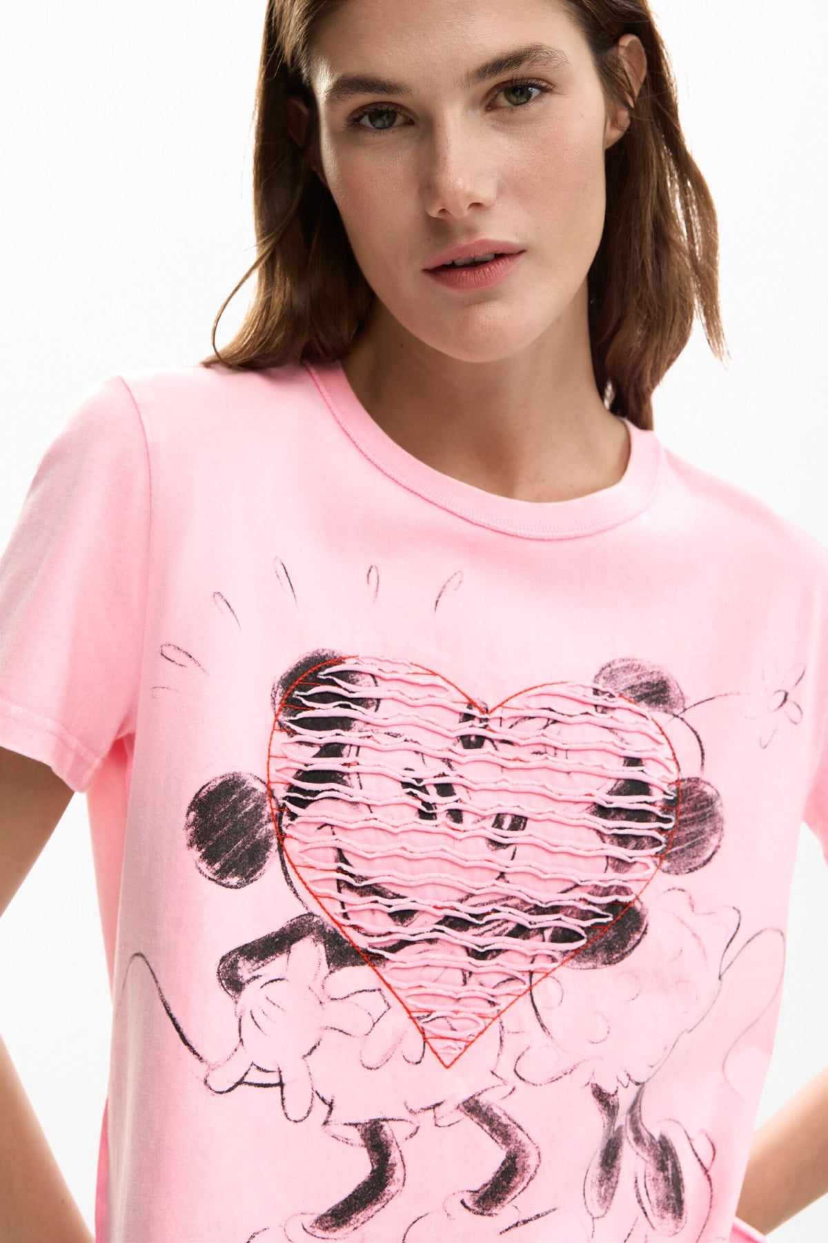 Desigual Regular-fit T-shirt made of cotton, with Mickey and Minnie Mouse™ print.