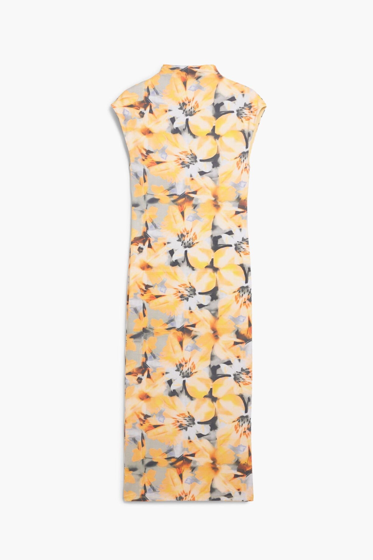 Desigual Elastic knit midi dress, body-hugging sleeveless design, with funnel neck