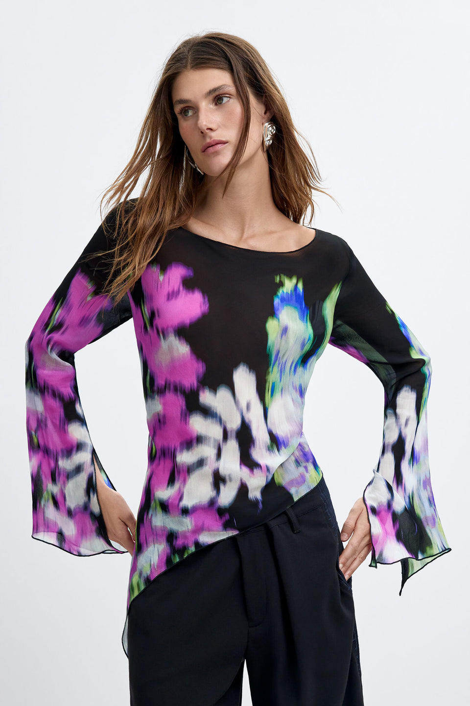 Asymmetric Printed Blouse M. C. Lacroix - Multicolor