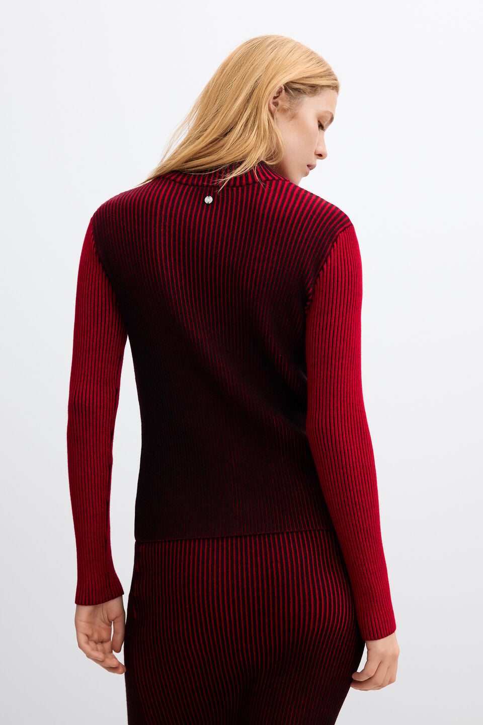 Iridescent knit zip jacket