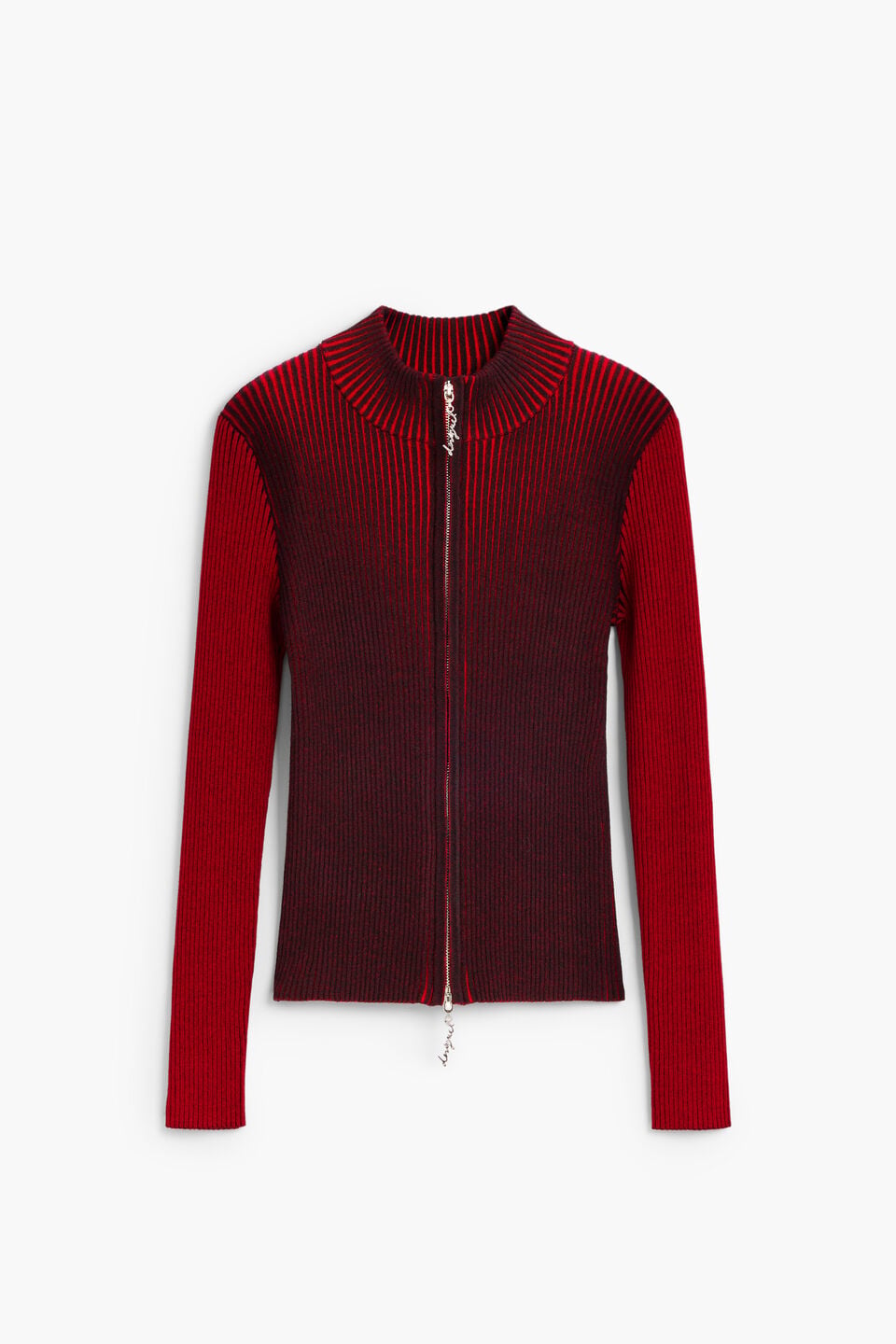 Iridescent knit zip jacket