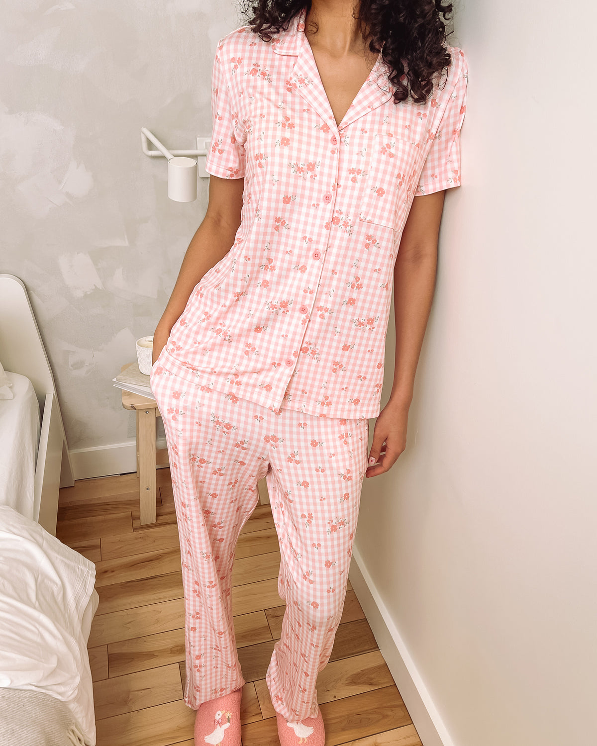 La vie en Rose Floral Gingham Super Soft Pajama Pants