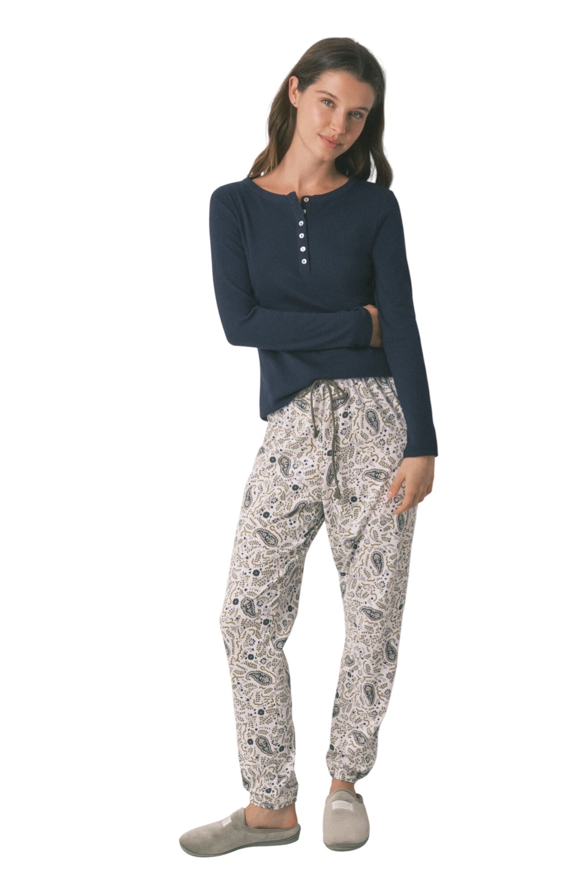 Women Secret Paisley print cotton long trousers