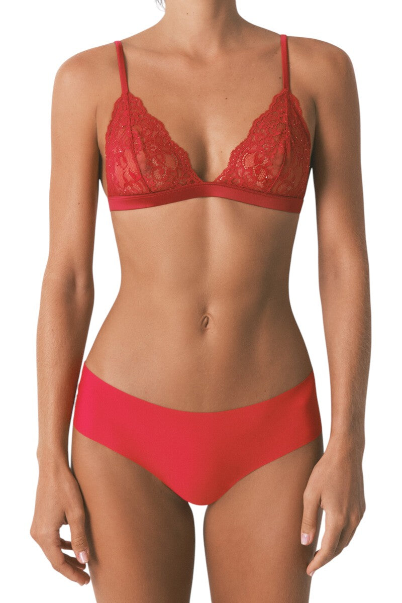 Women Secret Classic clean cut red lace briefs