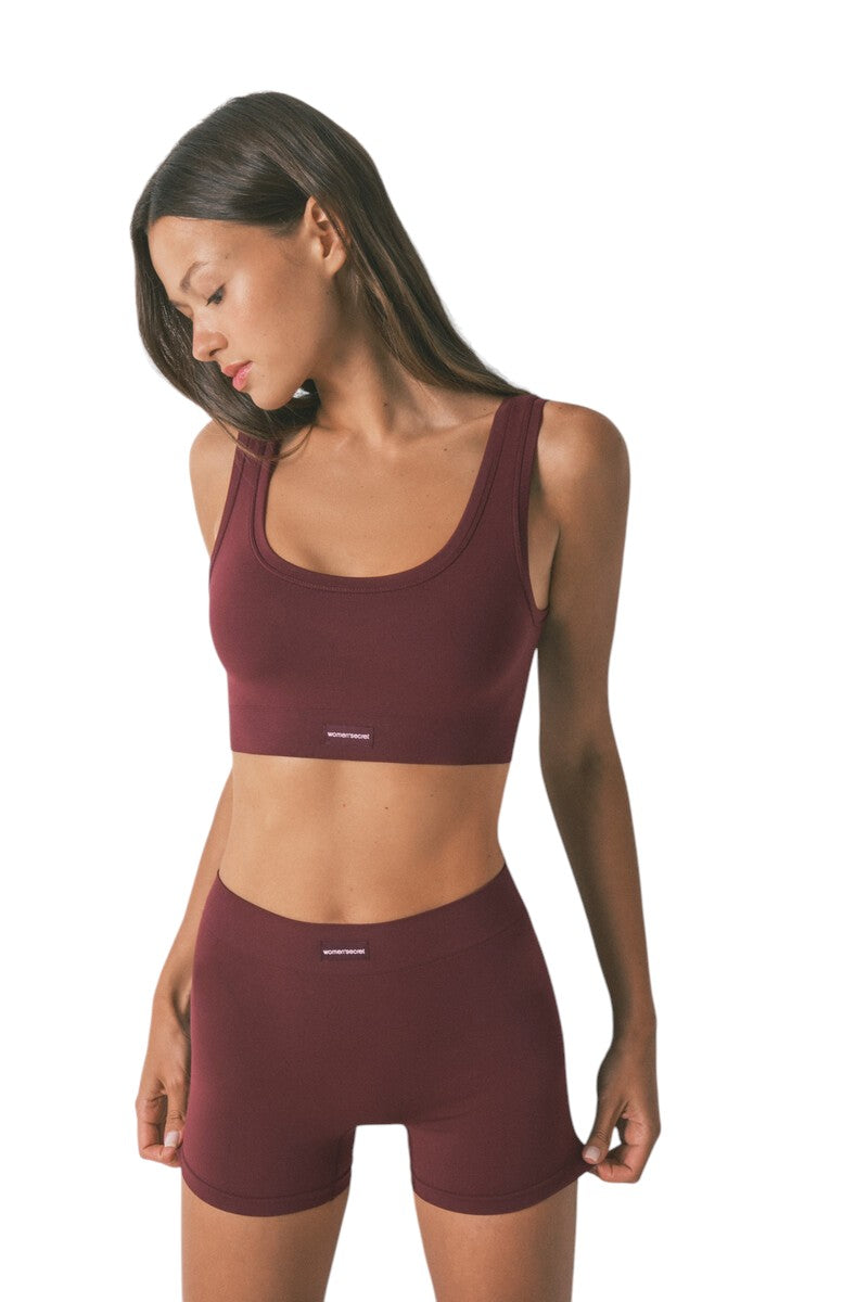 Women Secret Seamless maroon shorts