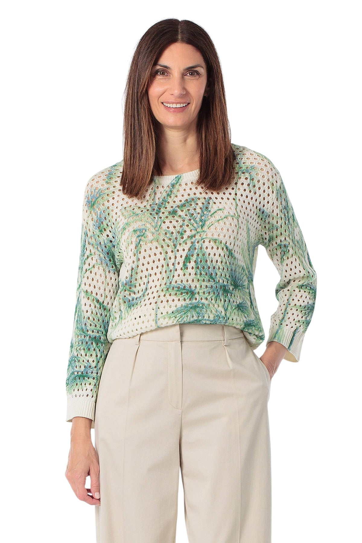 Gerry Weber Knitted sweater with tropical pattern