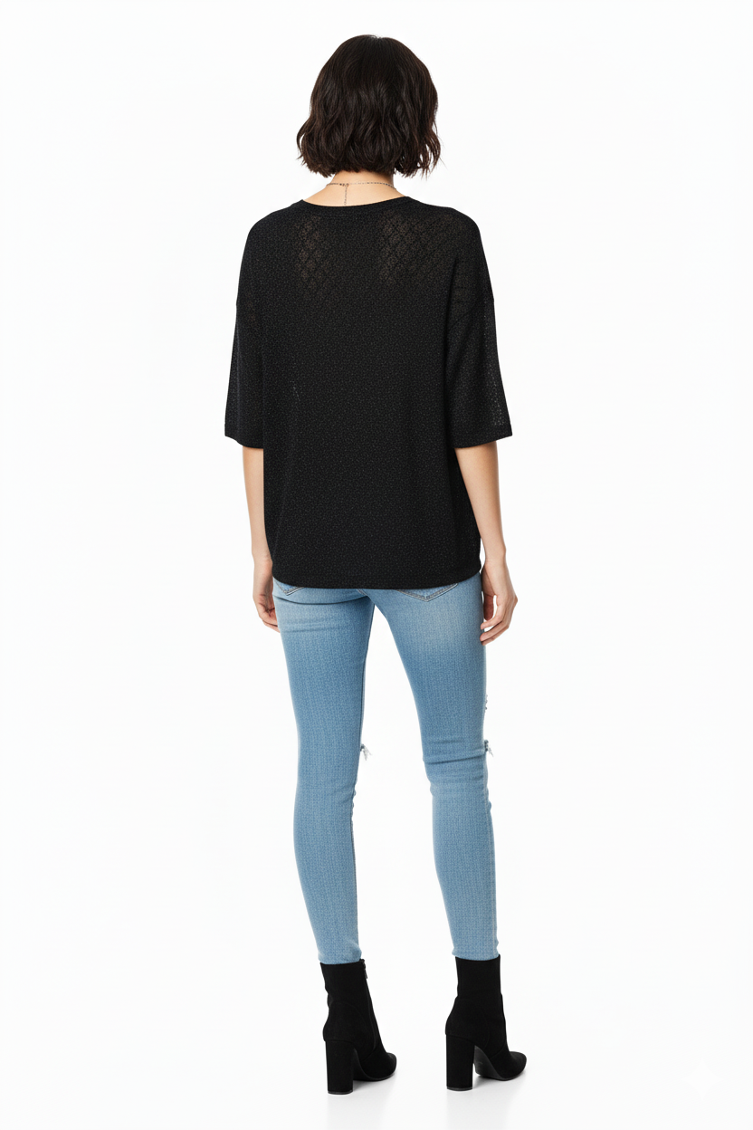 BSB Longline blouse with short sleeves