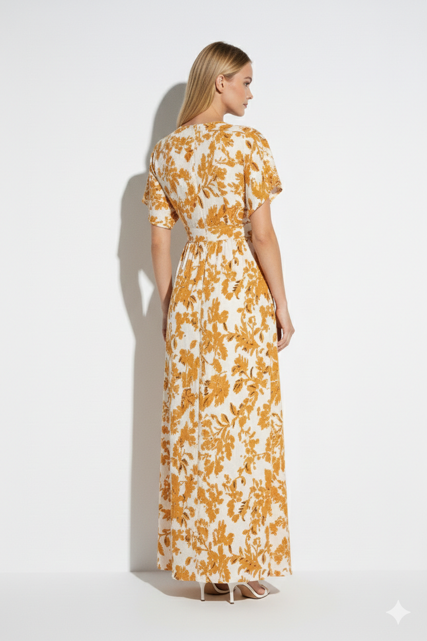 BSB Maxi floral dress with short sleeves