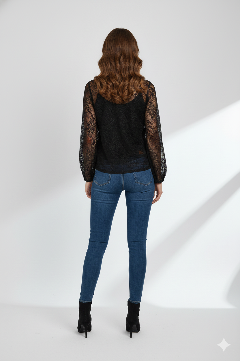 BSB Blouse with long sleeves with lace