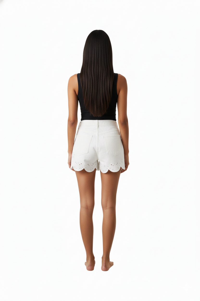 BSB Maya denim embroidered shorts