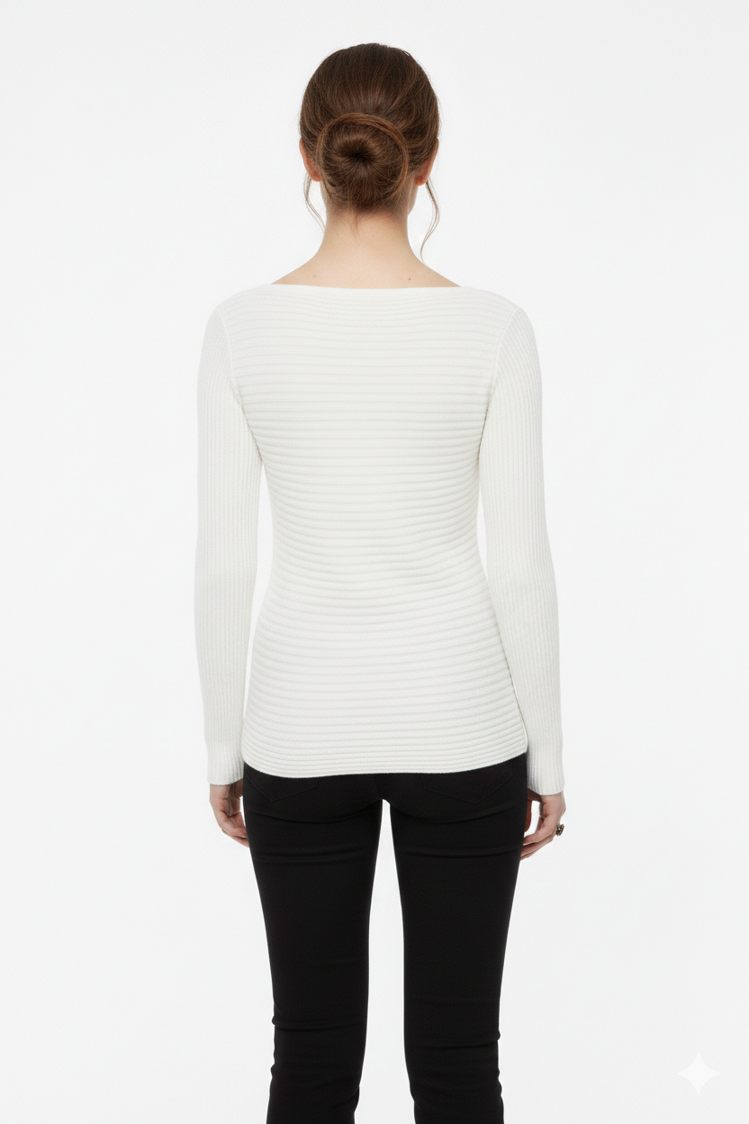 BSB Long sleeves blouse with smile neckline