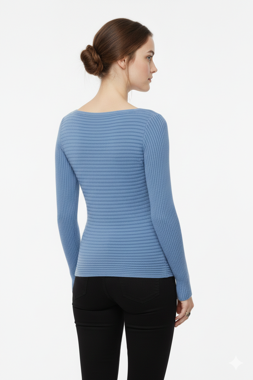 BSB Long sleeves blouse with smile neckline