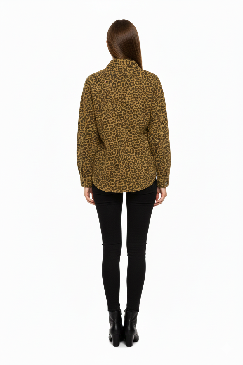 BSB Animal print denim jacket with long sleeves