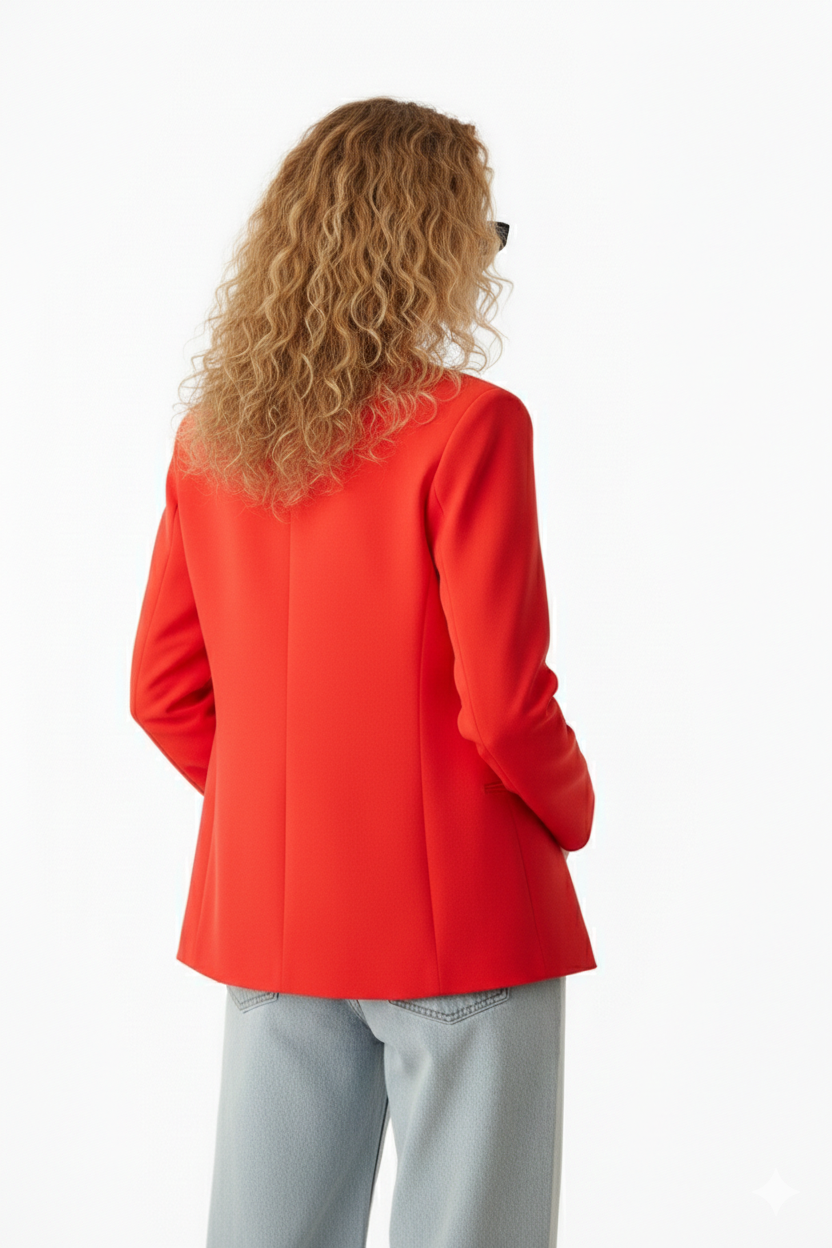 BSB V blazer with bejeweled button