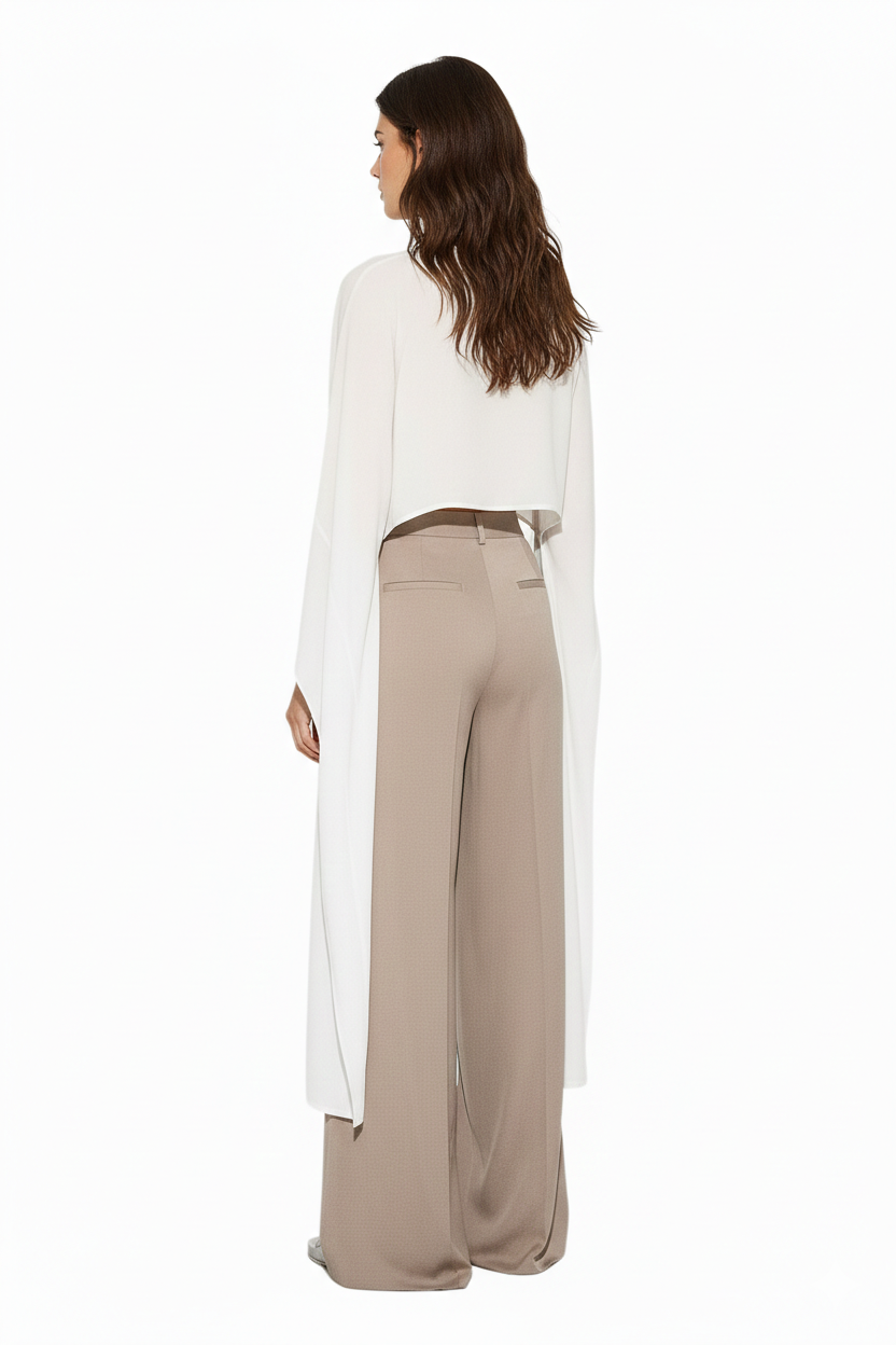 BSB Cropped top with tied sleeves