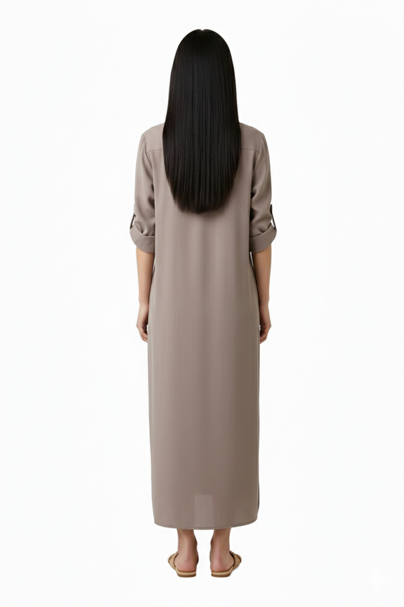 BSB Midi chemise dress with adjustable sleeves