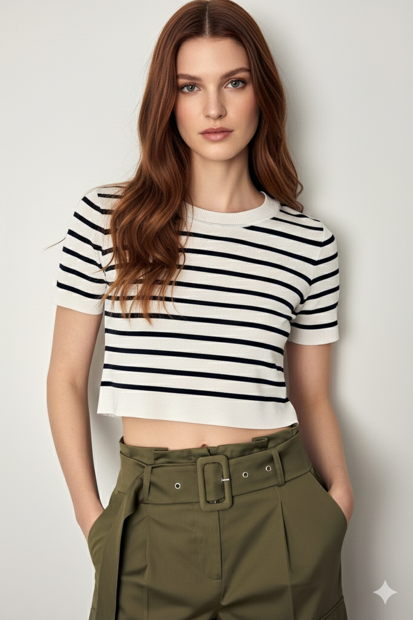 BSB Striped cropped top