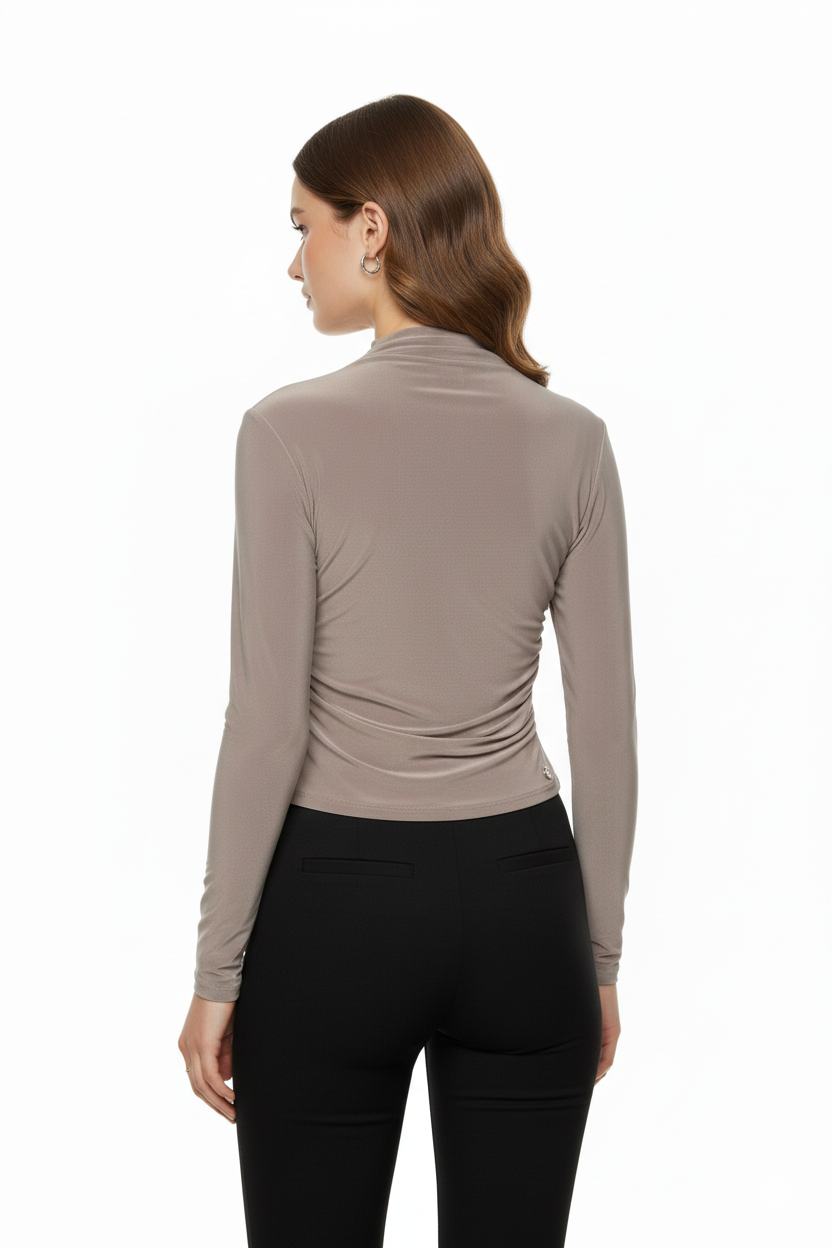BSB Long sleeves blouse with high neckline
