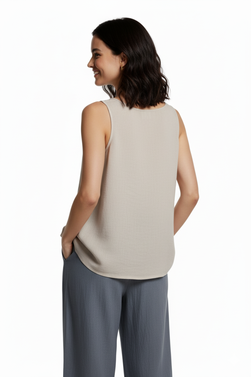 BSB Linen Blouse With Buttons On The Back