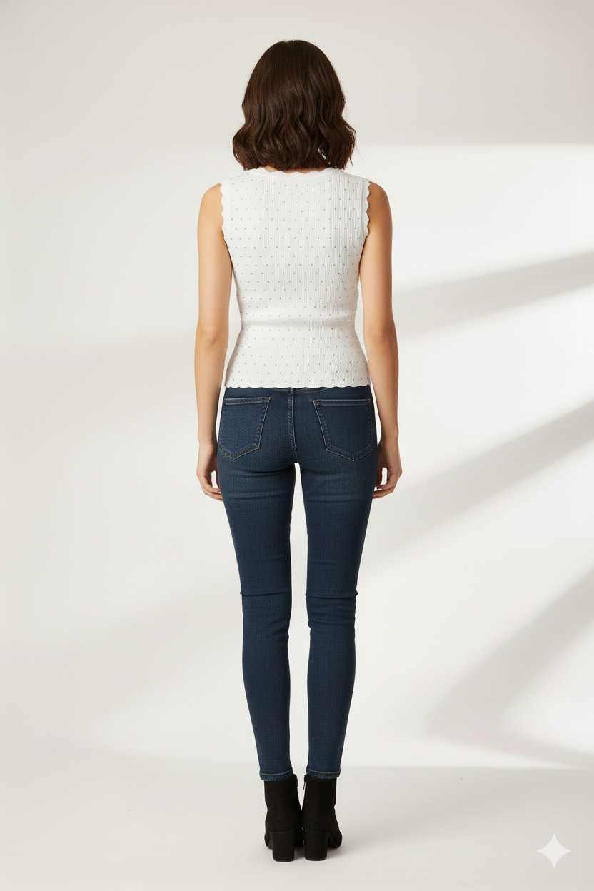 BSB Sleeveless top with round neckline