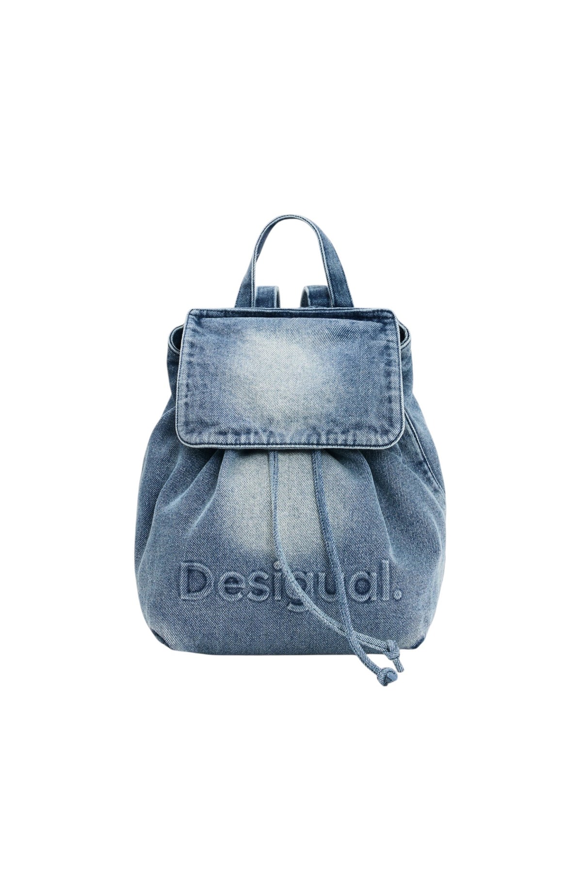 Desigual Small backpack with flap, in denim fabric