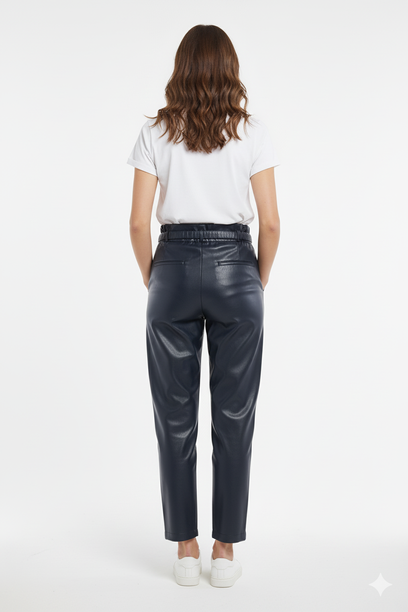 BSB Leather look trousers with belt
