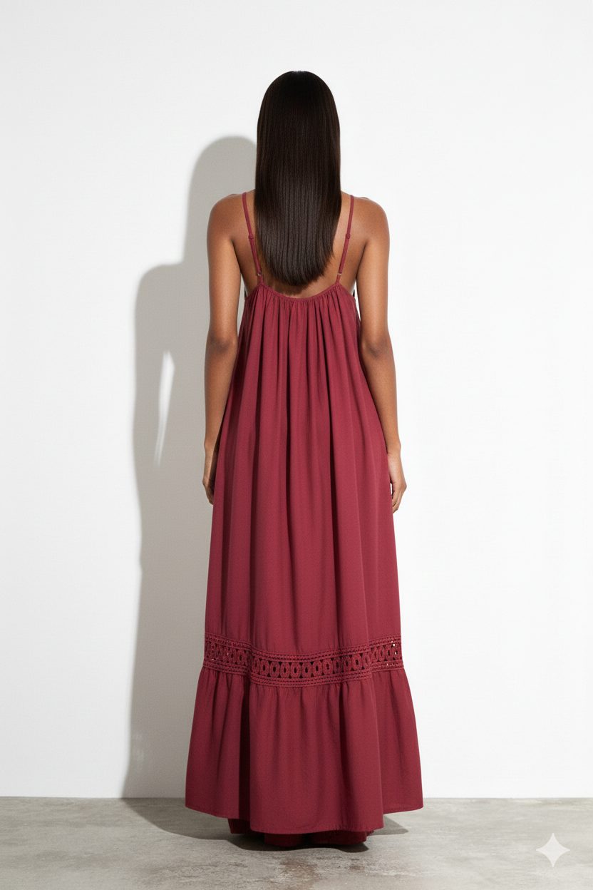 BSB Maxi embroidered dress with straps