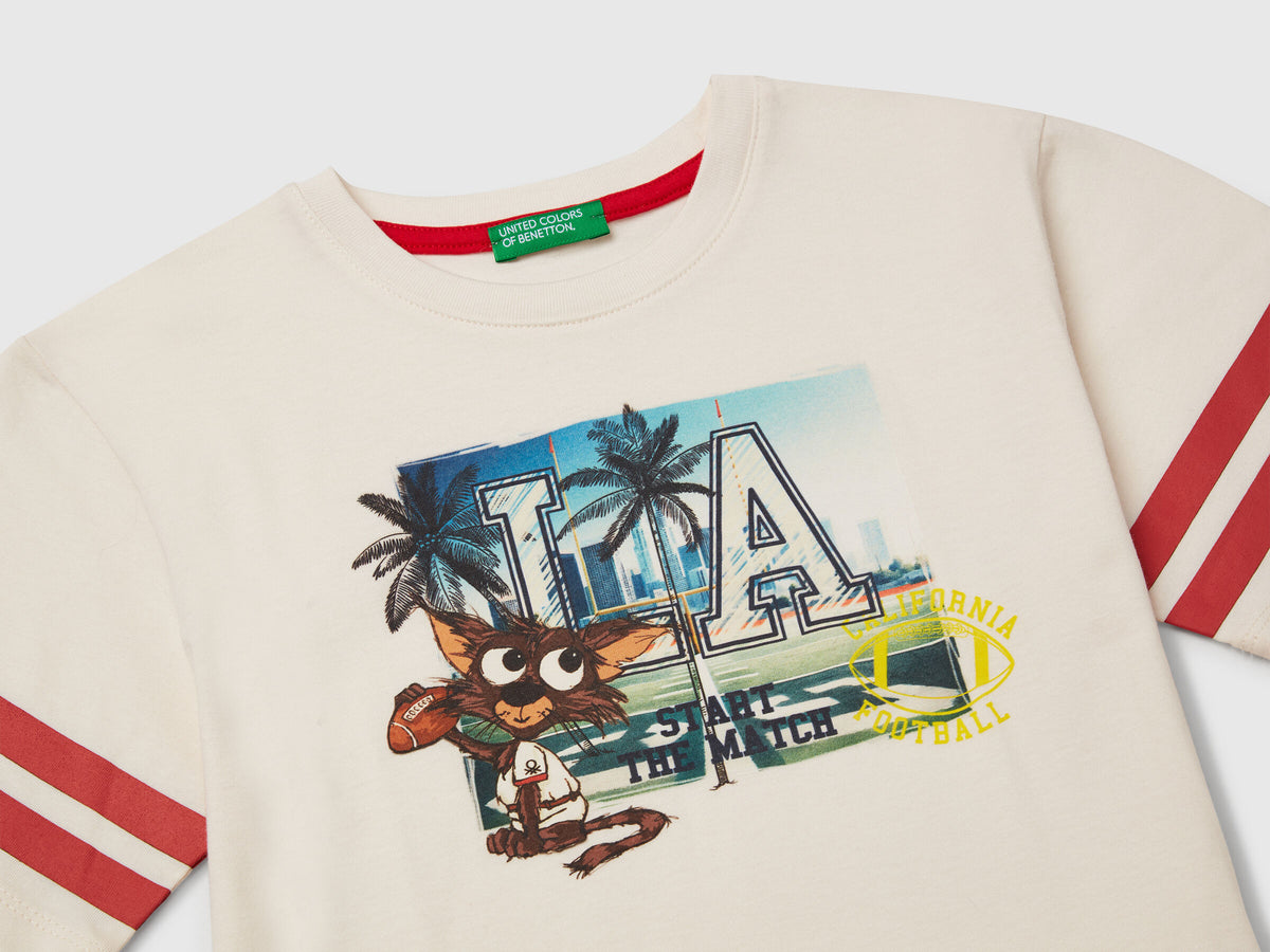 Benetton Oversized Fit T-Shirt With Photographic Print