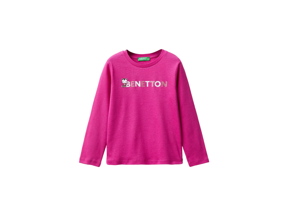 Benetton Long Sleeve Crew Neck T-Shirt