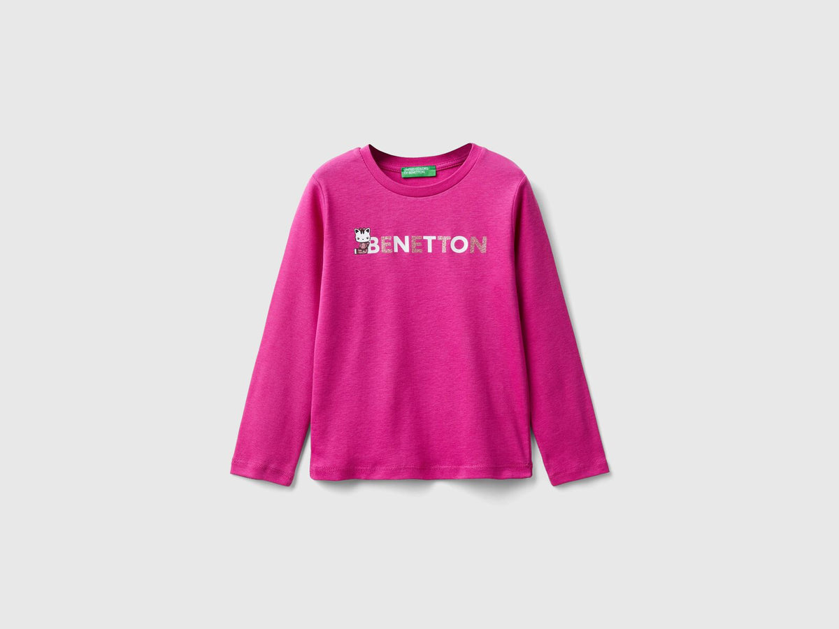 Benetton Long Sleeve Crew Neck T-Shirt