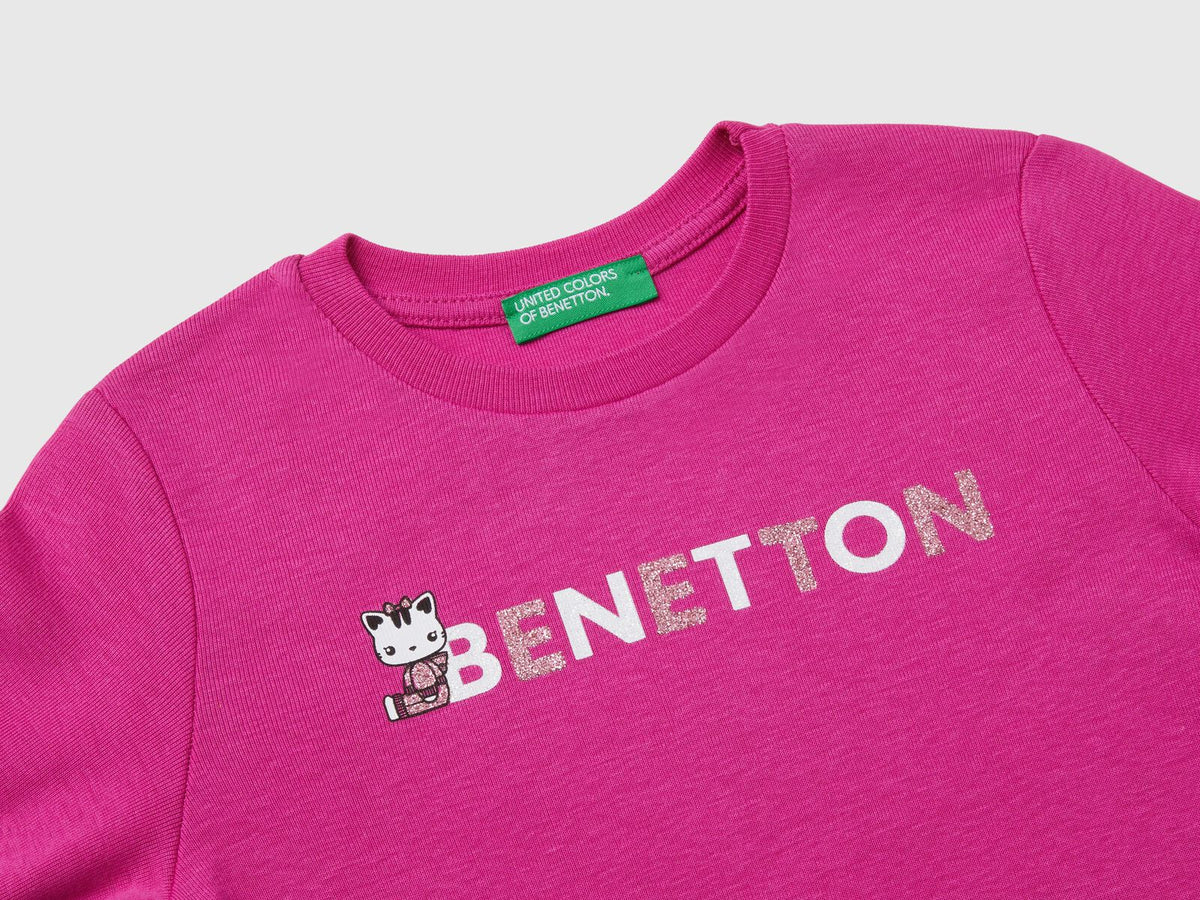 Benetton Long Sleeve Crew Neck T-Shirt