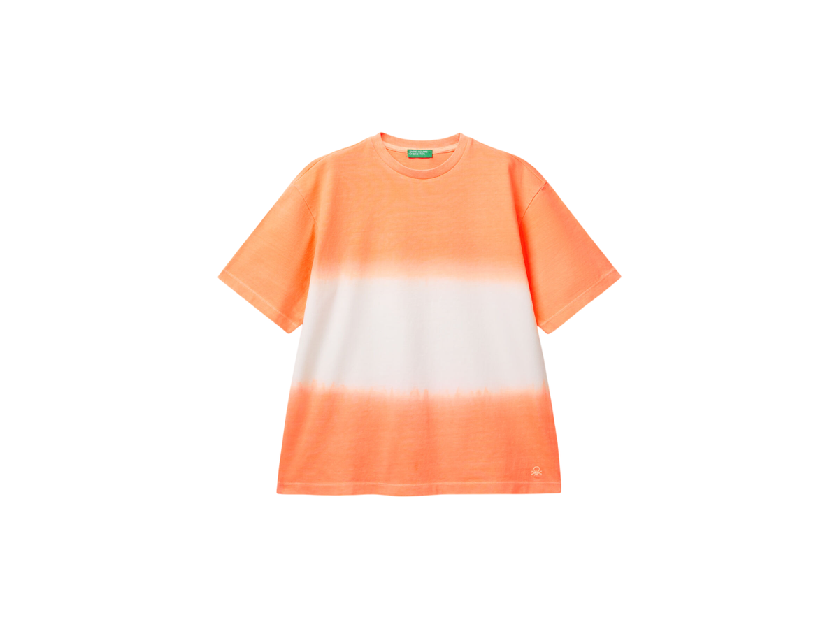 Benetton Oversized Fit Dip-Dye T-Shirt