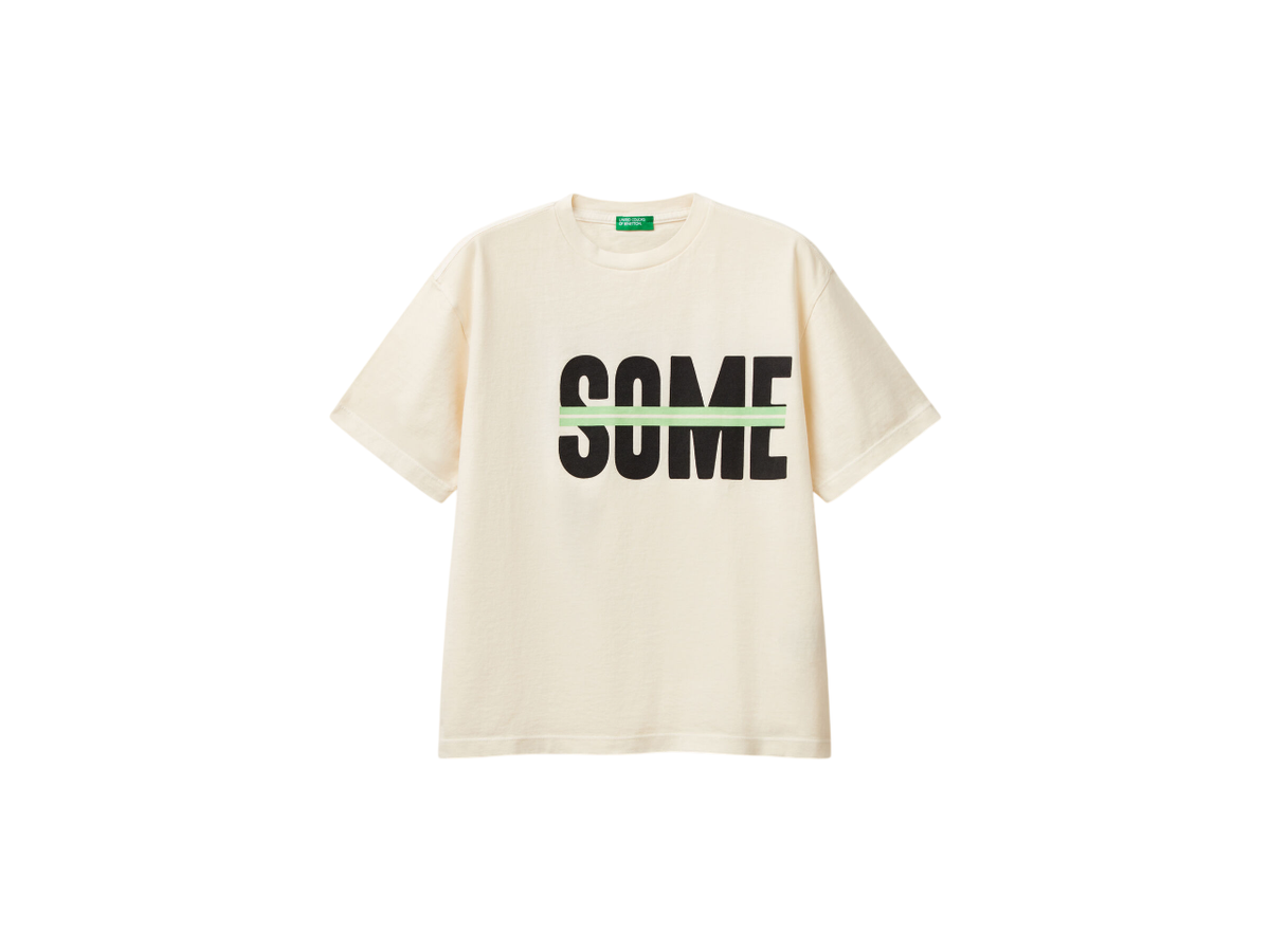 Benetton T-Shirt With Print On Front And Back