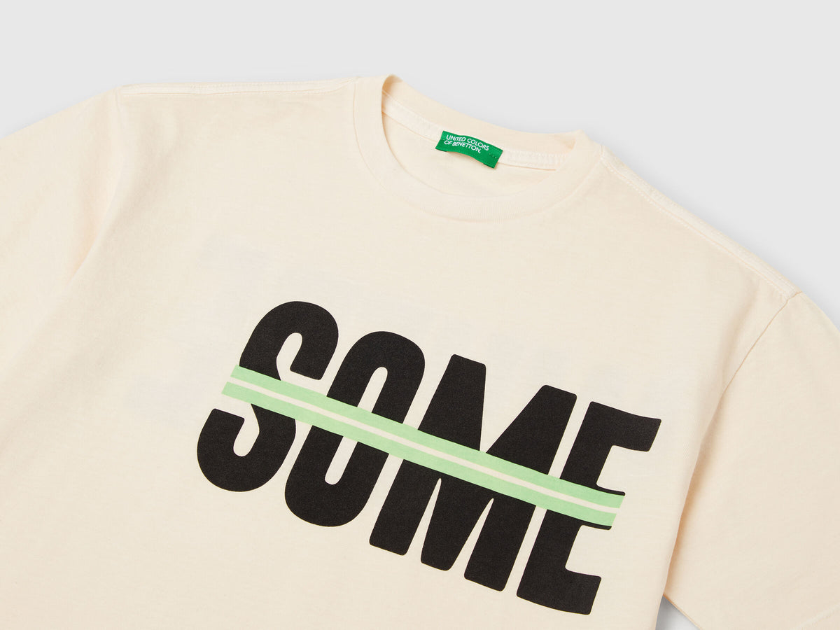 Benetton T-Shirt With Print On Front And Back