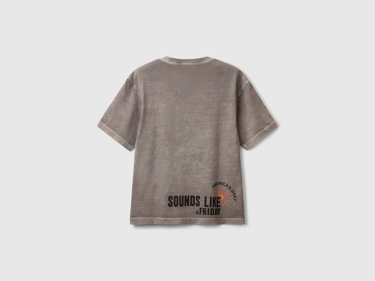 Benetton T-Shirt With Print On Front And Back