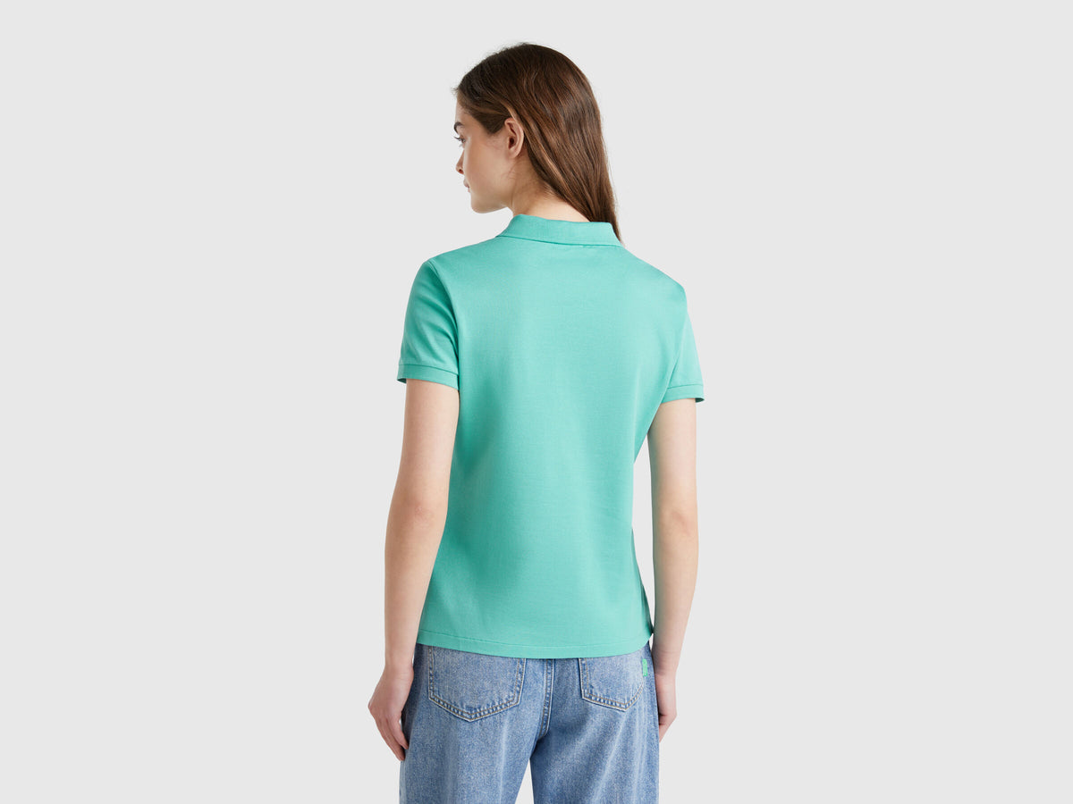 Benetton Slim Fit Polo In Stretch