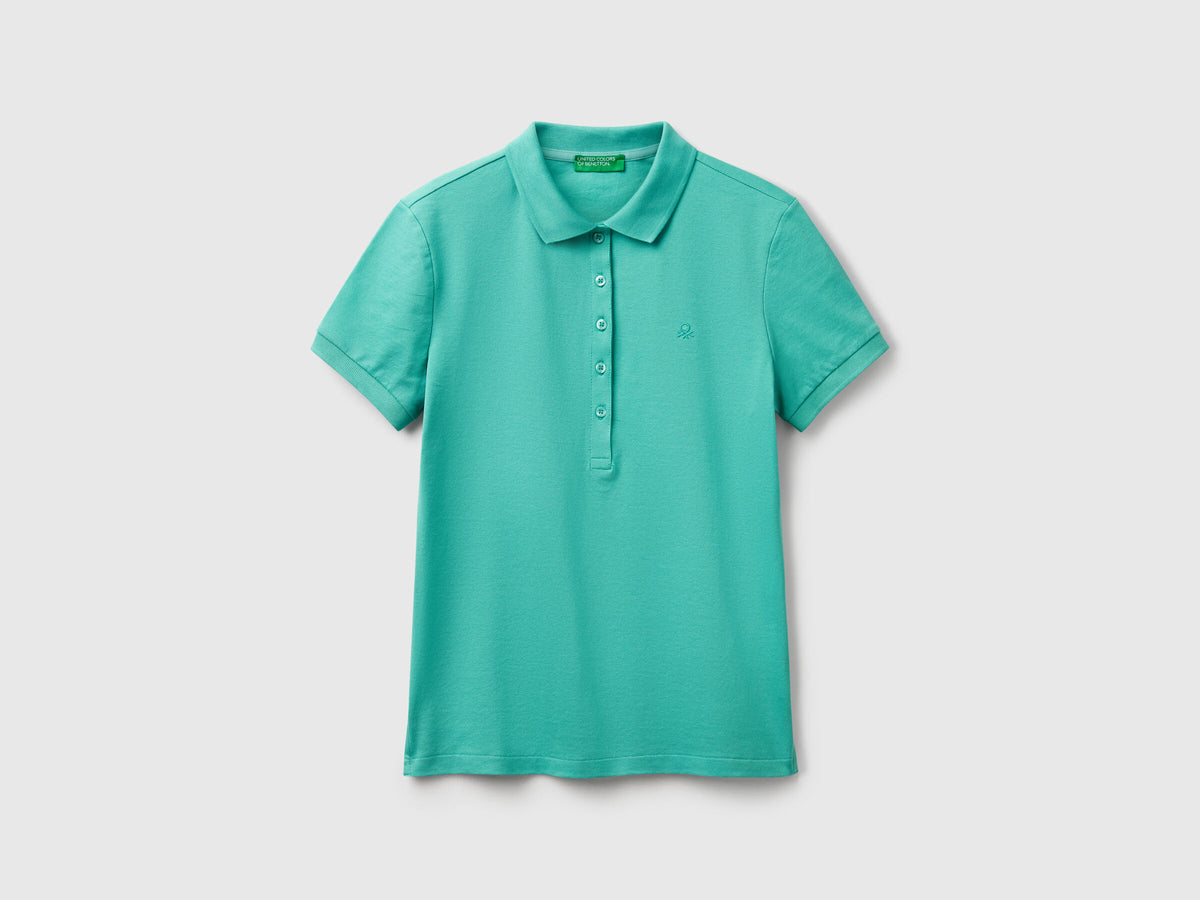 Benetton Slim Fit Polo In Stretch