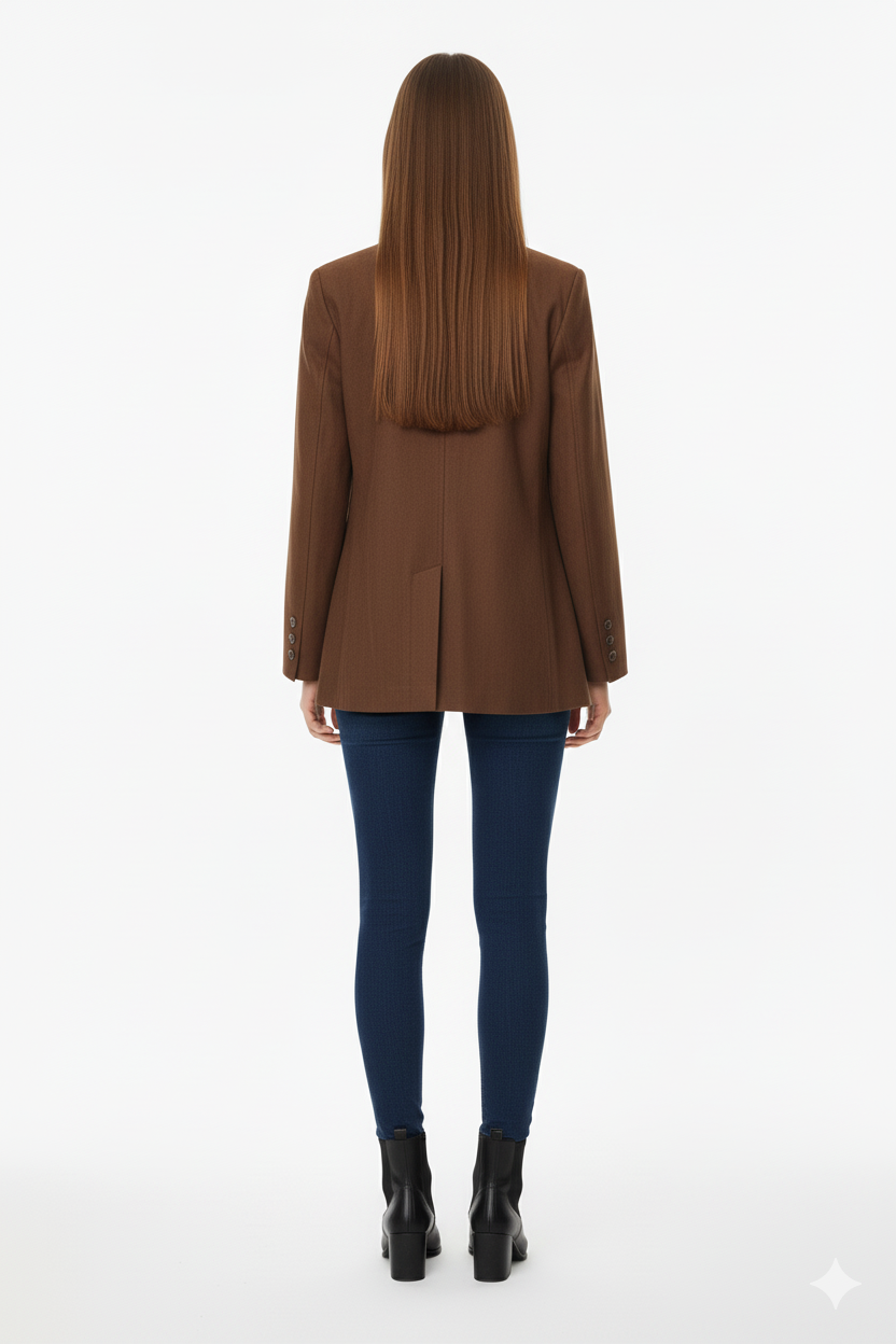 BSB Suede look blazer front button fastening